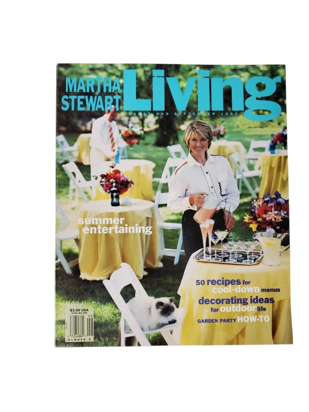 Vintage Martha Stewart Living Magazine August September 1992 Issue 9 Recipe Card